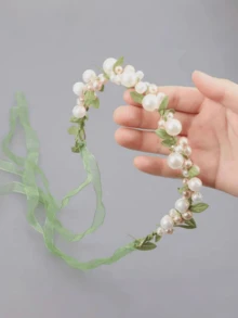 1/2 chiếc băng đô cài tóc hoa giả ngọc trai cho cô dâu, băng đô tươi tắn, băng đô cho tuổi teen, vòng hoa đội đầu mùa xuân/hè, băng đô cài tóc cho bé gái. - Nhiều màu - Xem 8