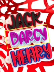 Personalized Acrylic Super Hero Inspired Spider Keychain, Spider Keychain With Name, Customized Acrylic Backpack Keychain, Back To School Gift, Daily Backpack Charm - Multicolor - View 11