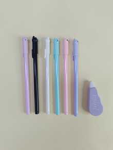 1/3/6 Stücke zufällige Farbe süße Katze mit wedelndem Schwanz Stifte - ideal für Katzenliebhaber in Schule, Büro, Schul-Grundausstattung, glatte Schreibfunktion für Notizbücher, Kalender, Bücher, Schreibwaren, Bürobedarf, Partytüten - Verschiedenfarbig - Übersicht 6