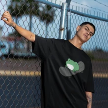 Playera Para Caballero 1pz | Estampado Rana | Patineta | Skateboarding | Corte recto | Estampado DTF |Casual | Playera Con Corte Recto | Algodón | - Negro - Ver 1
