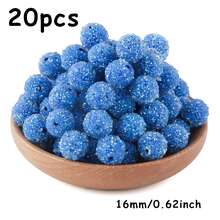 20PCS, Acrylic, Fashionable Sugar Sand Beads, 16mm, Bead & Bead Assortment, Suitable For DIY Handmade Jewelry Making, Ballpoint Pens, Keychain Pendants, Etc - Multicolor - View 8