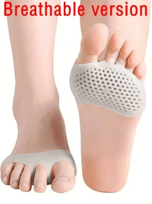 1Pair Unisex White Honeycomb Breathable Silicone Foot Protector Anti-Friction Cushion Pads,Silicone Forefoot Pad Half Insole, Breathable & Elastic Insoles,Anti-Wear Foot Cushions, Forefoot Cushioning Shoe Supports For Women And Men,Toe Separator,Foot Care,Outdoor,Travel,Travel Accessories,Heels,Toe Protector