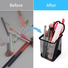 1 Multifunctional Metal Mesh Pen Holder, Pen Case, Creative Design, Pen Jar, Metal Texture, Sturdy And Durable, Classroom Storage, Desktop Decoration, Stationery, Office, Desk Accessories, School Supplies, Back To School.