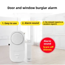 1 件白色智能门窗防盗报警器，多功能家用门磁报警器，高分贝警报，长待机迷你便携式防盗装置，适合独居女性，无需钻孔安装，适用于家庭和商店