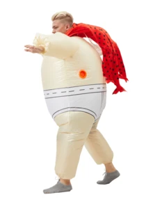 1pc Unisex Superhero Inflatable Costume, Waterproof Funny Outfit For Party, Performance, No Battery Included