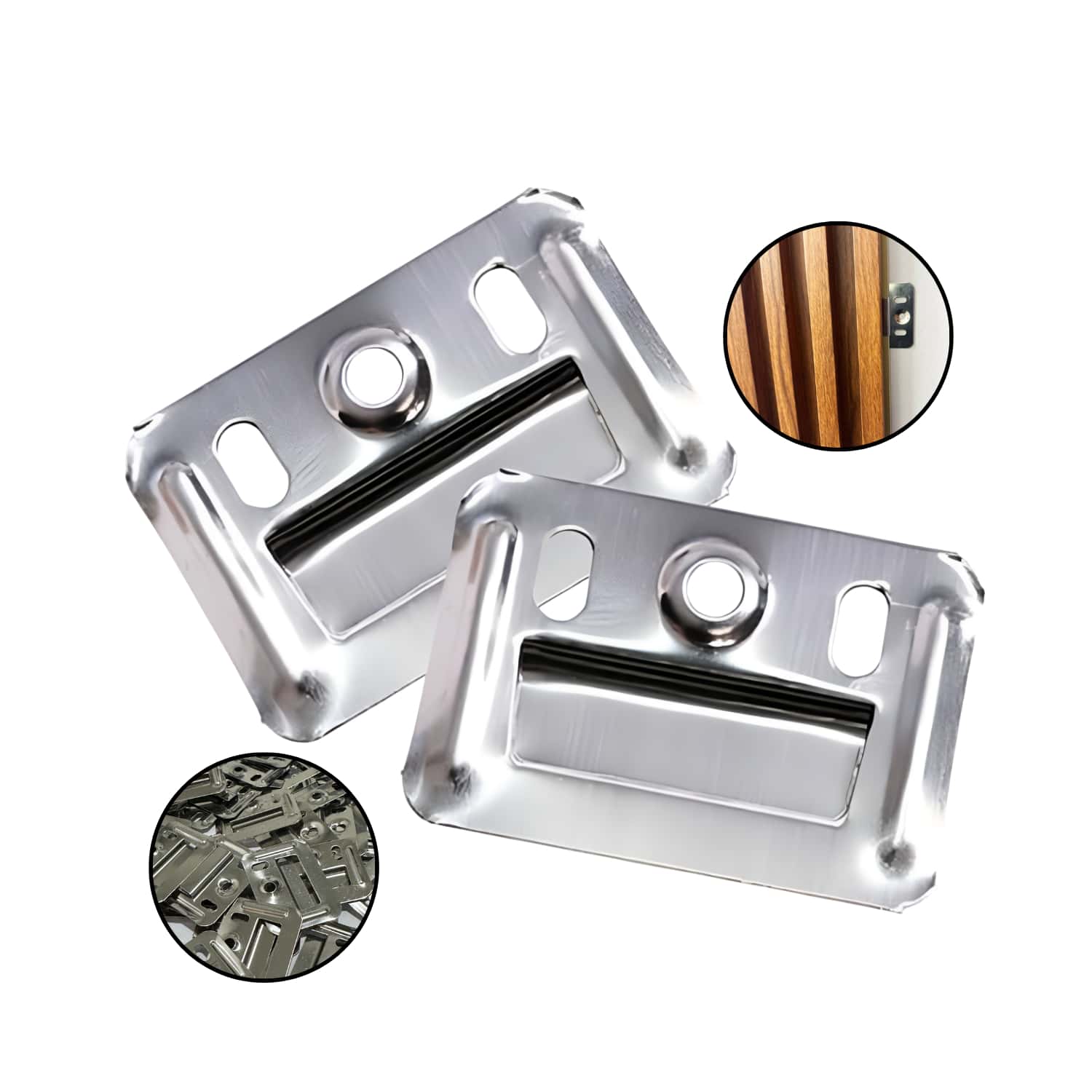 Grapa Clip Instalación Panel Decorativo Lambrín 100 Piezas - Plateado - Ver 1