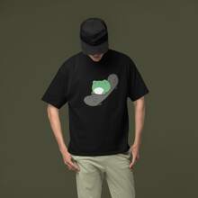 Playera Para Caballero 1pz | Estampado Rana | Patineta | Skateboarding | Corte recto | Estampado DTF |Casual | Playera Con Corte Recto | Algodón | - Negro - Ver 4