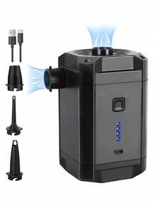 1 件户外无线电动气泵，无线便携，适用于充气游泳池气垫床、充气沙发、两用泵 - 黑色 - 查看 1