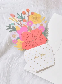 1pc Beautiful Flower Greeting Card, Stylish Mother's Day Greeting Card, Surprise Gift To Express Gratitude And Love To Mom (With Envelope)