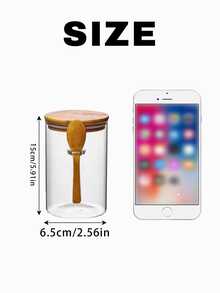 1/3pcs-Sealed Food Storage Containers With LIDS, Glass Food Jars With Wooden LIDS, Spice Jars With Spoons, Transparent Round Glass Food Storage Jars Halloween, Christmas, For Food Pantry Organization And Storage - Grains Beans, Candies, Nuts, Herbs, Flour And Sugar Containers Are The Best Gifts For Dad, Mom, Boyfriend, Girlfriend, Classmates, - Multicolor - View 6