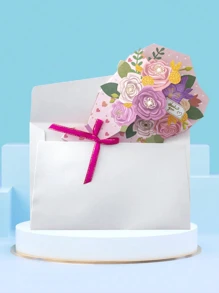 1pc Beautiful Flower Greeting Card, Stylish Mother's Day Greeting Card, Surprise Gift To Express Gratitude And Love To Mom (With Envelope)