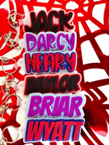 Personalized Acrylic Super Hero Inspired Spider Keychain, Spider Keychain With Name, Customized Acrylic Backpack Keychain, Back To School Gift, Daily Backpack Charm - Multicolor - View 3