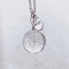 1 Peça Colar de Flor de Dente-de-leão, Colar de Bola de Vidro Romântico Requintado com Flor de Dente-de-leão Natural Real, Cristal Pendente Mágico, Fadas Místicas, Terrário Boêmio, Joias para Mulheres, Filhas, Avó, Neta, Família e Amigos, Presentes de Natal e Aniversário
