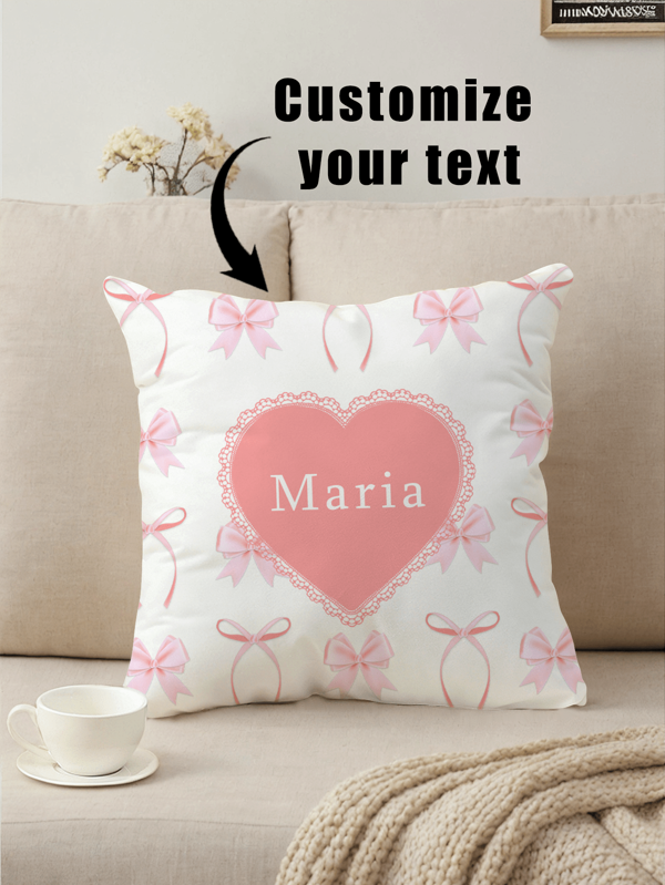 1pc Customized DIY Name Pillowcase, Personalized Heart Shape Pattern, Single-Sided Pillowcase, Suitable For Wedding Anniversary, Valentine's Day, Proposal, Couples Date, Husband And Wife Gift, Washable, Cozy, Customized, Unique, Personalized Ideal Gift For Boyfriend, Girlfriend, Husband, Wife, Anniversary