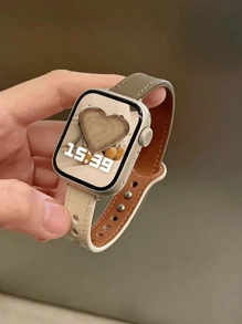 1 kompatibles Apple Watch Armband, einfaches doppelseitiges ultrafein Lederarmband kompatibel mit Apple Watch Armband, kompatibel mit Apple Watch Armband 9/Ultra/8/7/6/5/4/3/2/1, kompatibel mit Apple Watch Armband 38/40/41/42/44/45/49mm