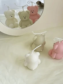1 pieza Molde de silicona para vela aromática con diseño de oso lindo. Herramientas fáciles de usar para hacer velas aromáticas de animales, manualidades de resina, decoración del hogar y regalos para ocasiones especiales como el Día de la Madre.