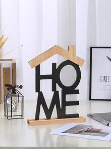 1 pieza Decoración de letras de madera creativa "AMOR AL HOGAR", decoración del hogar para la sala de estar, dormitorio, estudio, fiesta de bodas, decoración festiva, Día de San Valentín, Navidad, regalo de boda, mejor regalo festivo, decoración de estantería - Multicolor - Ver 18