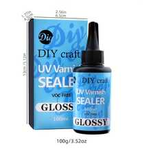 UV Varnish Sealer- UV Resin Glue Art Varnish,UV Resin Clear Sealant,All-In-One Sealant UV Resin + One Empty Brush Bottle(100ml/200ml)