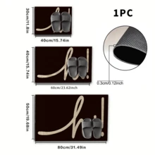 1pc Hi Pattern Printed Anti-Slip Diatomite Carpet, 3D Printed Rectangular Rug Suitable For Entryway, Living Room, Kitchen, Bedroom, Hallway, Bathroom, Laundry Room - Polyester Carpet For Indoor And Outdoor Home Decor - Multicolor - View 9