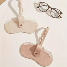 皮革眼镜盒，防刮、防压太阳镜保护盒，太阳镜收纳袋，带支架的眼镜盒，适用于旅行、度假、游轮、暑假、大学宿舍、居家、酒店、驾驶眼镜、老花镜、近视皮革眼镜袋、便携式挂袋