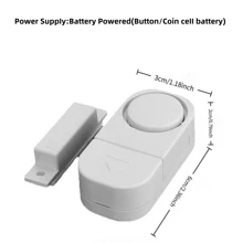 1 件白色智能门窗防盗报警器，多功能家用门磁报警器，高分贝警报，长待机迷你便携式防盗装置，适合独居女性，无需钻孔安装，适用于家庭和商店