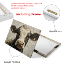 1 件复古农舍奶牛帆布艺术、墙面装饰、客厅、卧室和节日装饰中的奶牛装饰、墙壁艺术、海报 - 帆布材料（可选框架） - 多色 - 查看 8