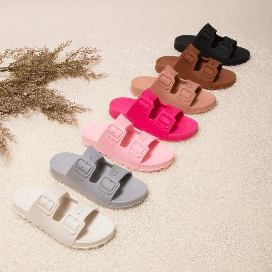 Women's Sandal Versatile Slide Slipper Orthopedic Comfortable Ejected Two Buckles Premium Babouche - 黑色 - 查看 1