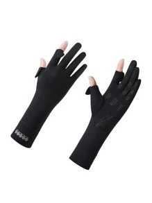 1 Par de Luvas Sem Dedos para Proteção Solar Feminina, Comprimento Médio, Respiráveis e Antideslizantes para Direção, Ciclismo, Uso Externo, Verão