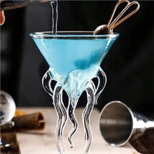 1pc Creative Octopus Cocktail Glass, Personality Aquarium Glass Octopus Wine Glass, Martini Glass
