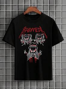 Babymetal Rock Band T-Shirt Kawaii Japanese International Metal J-Pop Shirt Blouse Unisex Male Female 100% Cotton Top Premium Streetwear New Release Immediate Shipping Various Colors!! Plus Size - màu đen - Xem 1