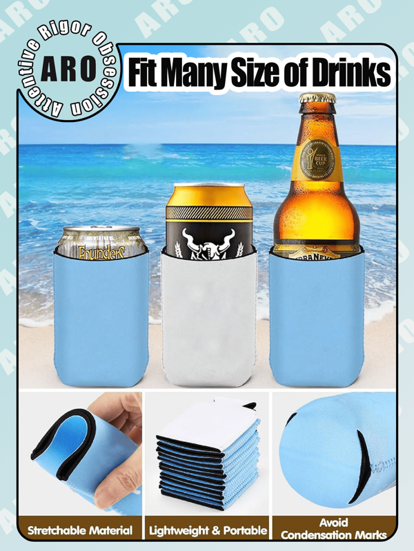6pcs Reusable Iced Coffee And Soda Cup Sleeves, Anti-Ice And Anti-Heat, And Elastic Bottom-Covered Beverage Cup Sleeves (For Beverages, Water Bottles And Coffee Cups), Suitable For Both Cold And Hot Drinks, Parties, Multi-Functional