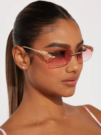 1 副女士时尚金属框豹纹装饰时尚眼镜，优雅奢华配饰色调豹纹头复古风格矩形镜框，适合外出装、返校装