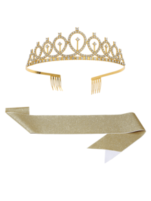 Customized Birthday Party Shoulder Strap Text And Image, Fashionable Crown And Shoulder Strap Set, Birthday Queen Accessories - Multicolor - View 7