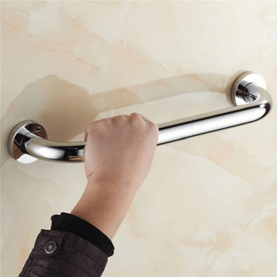 1 pièce Accoudoir en acier inoxydable pour salle de bain, barre de soutien pour personnes âgées, poignée de salle de bain sans barrière, accoudoir antidérapant pour toilettes pour personnes handicapées (épaissi), accessoires de salle de bain, outils de salle de bain