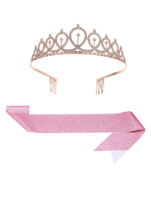 Customized Birthday Party Shoulder Strap Text And Image, Fashionable Crown And Shoulder Strap Set, Birthday Queen Accessories - Multicolor - View 8