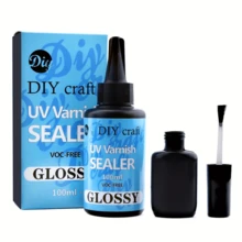 UV Varnish Sealer- UV Resin Glue Art Varnish,UV Resin Clear Sealant,All-In-One Sealant UV Resin + One Empty Brush Bottle(100ml/200ml)