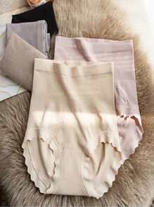 5pcs Women's Seamless High Waisted Underpants, Waist Cincher Shapewear Tummy Control Briefs, Panty