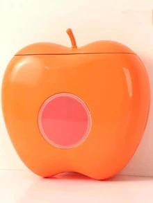 1pc Apple-Shaped Food Storage Box, Extractable Wrap Bag Holder & Bathroom/Kitchen Organizer Containers - Multicolor - View 11