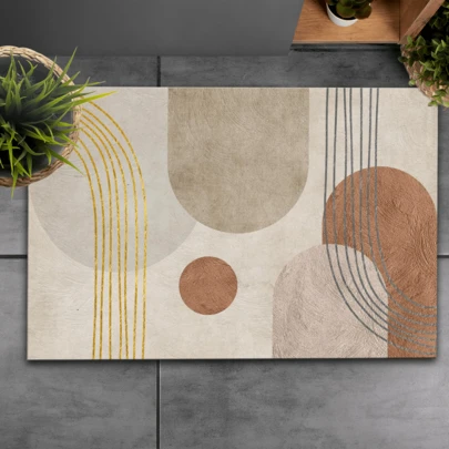 1 pezzo Tappeto in silicone antiscivolo moderno e astratto, tappeto rettangolare stampato in 3D, adatto per ingresso, soggiorno, cucina, camera da letto, corridoio, bagno, lavanderia - tappeto in poliestere, decorazione per interni ed esterni