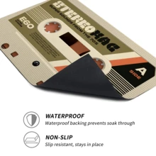 1pc Vintage Cassette Tape Pattern Anti-Slip Silicone Mud Rectangular 3D Printed Carpet, Polyester, Suitable For Entryway, Living Room, Kitchen, Bedroom, Hallway, Bathroom, Laundry Room - Indoor Outdoor Home Decor - Multicolor - View 5