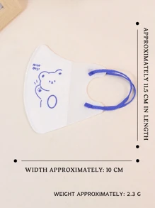 10pcs Cute Bear Pattern Kids' Face Masks, Comfortable Breathable, Suitable For Outdoor Use, Fashionable Accessory, Dust And Allergy Protection