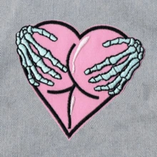 Miếng vá thêu hình trái tim màu hồng, tay, hippie, punk, rock, hoạt hình, phiêu lưu, vui nhộn, mát mẻ, may vá, phụ kiện quần áo tự làm, có thể ủi được, miếng vá vải sửa chữa cho áo sơ mi, áo khoác, ba lô, giày dép, mũ, v.v. - Nhiều màu - Xem 5