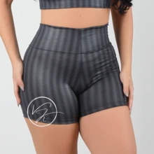 Short Fitness SUPLEX Para Academia Roupa Feminina Esportiva - Multicolorido - Visão 2
