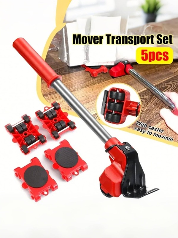 [Heavy Duty Moving Kit] 5 Piece Heavy Duty Moving Kit - Furniture Lifter, Furniture Slider Kit, Furniture Moving Rollers, Heavy Duty Moving Tools, Roller Base For Large Items, Easy To Redesign And Rearrange Living Space Furniture