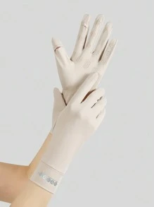 1 Par de Luvas Sem Dedos para Proteção Solar Feminina, Comprimento Médio, Respiráveis e Antideslizantes para Direção, Ciclismo, Uso Externo, Verão