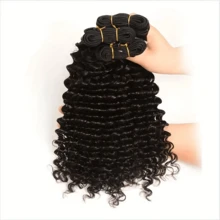 NZINZI 100% Human Hair Extensions Deep Wave Bundles 1/3 Pieces Raw Hair Human Hair Natrual Doubles Weft Virgin Hair For Women 8-30 Inches - Natural Black - View 8