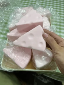 New Soft Pink Big Cheese Scented Squishy Slow Rising Triangle Cake Squeezing Toy - Nhiều màu - Xem 5