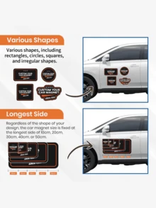 1Pc Custom Car Magnet Sign - Personalized Logo For Your Car, Van, Truck, Advertise Your Business, Self-Adhesive Magnetic Decal, Professionally Printed Die-Cut (Circular, Rectangular, Square), Car Accessories, Car Stickers, Refrigerator Decal, Custom Photo Decal, Reusable, Perfect For Business, Home, And Gift - Multicolor - View 5