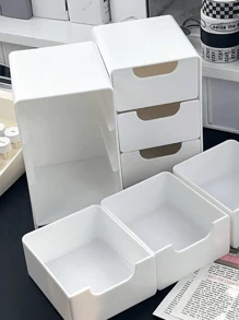 Mini organizer portatile con 3 cassetti, unità di archiviazione da scrivania per gioielli, cosmetici, forniture per hobby, ideale per uffici, hobby e accessori fatti a mano.
