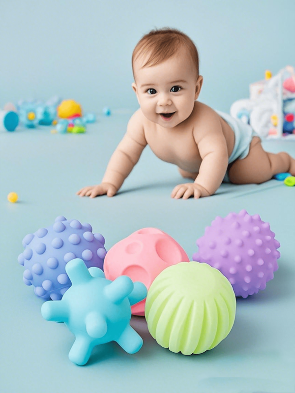 6 pièces Balles sensorielles à pétrir - Jouets antistress pour enfants, à mordiller, balles à tenir dans la main, à utiliser dans l'eau de la salle de bain, pour bébés et tout-petits, garçons et filles